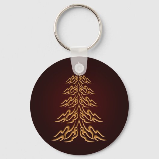 Sleutelhanger met rode kerstbomen (Voorkant)