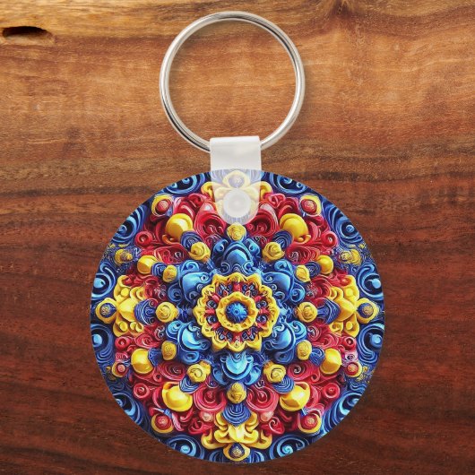 Sleutelhanger met Roemeens Kleuren Design (Achterkant)