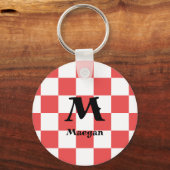 Sleutelhanger met rood geruit patroon achtergrond (Achterkant)