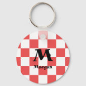Sleutelhanger met rood geruit patroon achtergrond (Achterkant)