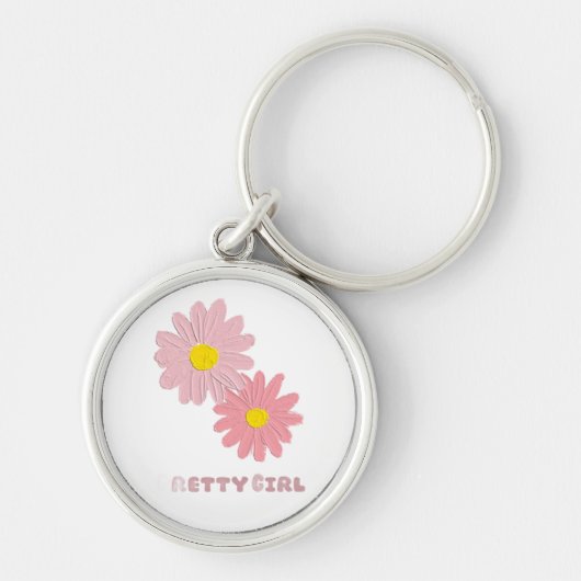 Sleutelhanger met roze en geel (Voorkant)