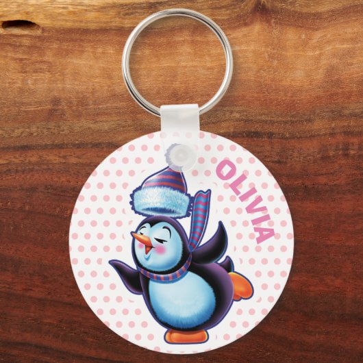 Sleutelhanger met schaatspinguïn (Voorkant)