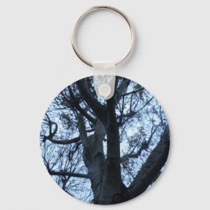 Sleutelhanger met silhouet van boom