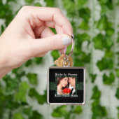 Sleutelhanger met trouwfoto en 'Liefde faalt nooit (Hand)