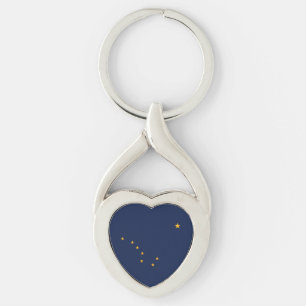 Sleutelhanger met vlag van Alaska
