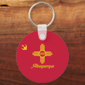 Sleutelhanger met vlag van Albuquerque, New Mexico (Achterkant)
