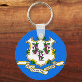 Sleutelhanger met vlag van de staat Connecticut (Voorkant)