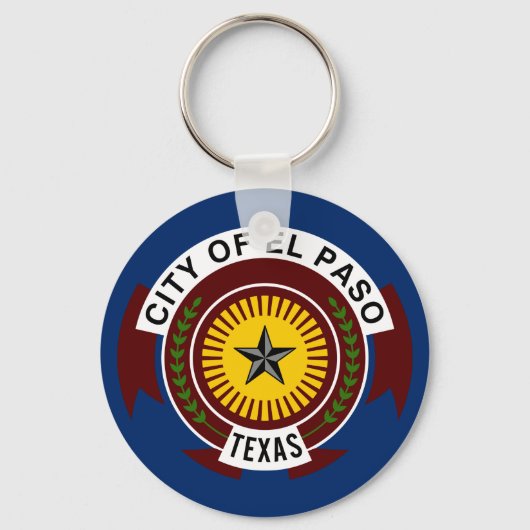 Sleutelhanger met vlag van de stad El Paso, Texas (Voorkant)