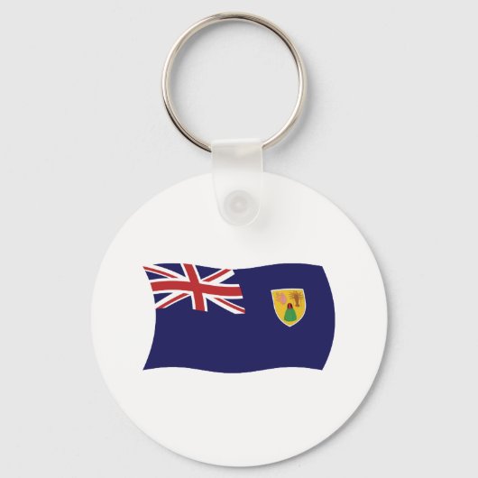 Sleutelhanger met vlag van de Turks- en Caicoseila (Voorkant)