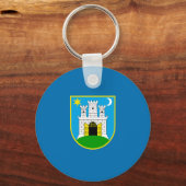 Sleutelhanger met vlag van Zagreb, Kroatië (Voorkant)