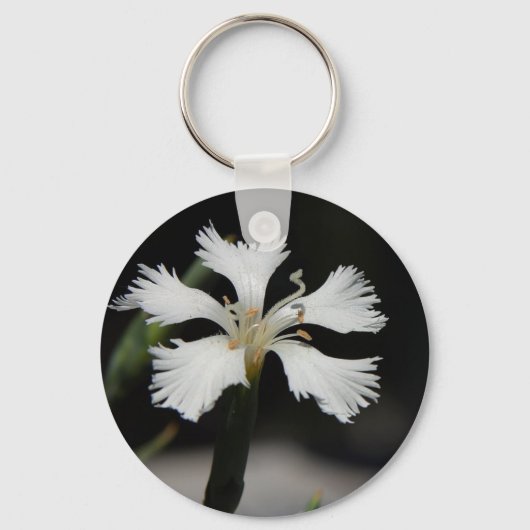 sleutelhanger met witte bloem (Voorkant)