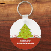 Sleutelhanger met witte kerstbomen (Voorkant)