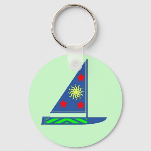 Sleutelhanger met zeilboot (Voorkant)