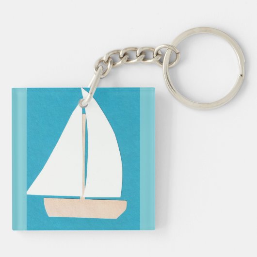 Sleutelhanger met zeilboot (Achterkant)