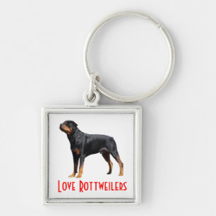 Sleutelhanger met zwarte en bruine Rottweiler pupp