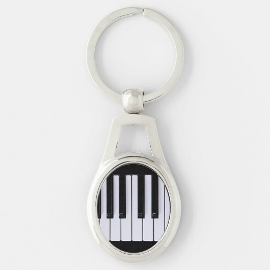 Sleutelhanger met zwarte en witte pianosleutels (Voorkant)