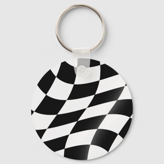Sleutelhanger met zwarte en witte vlag (Voorkant)