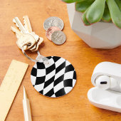 Sleutelhanger met zwarte en witte vlag