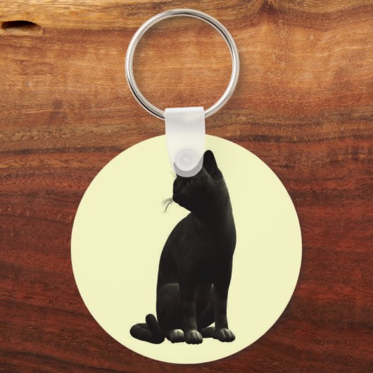 Sleutelhanger met zwarte kat (Voorkant)