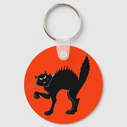 Sleutelhanger met zwarte kat (Voorkant)