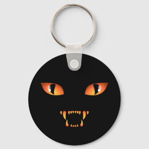 Sleutelhanger met zwarte kat, kat, halloween Sleut