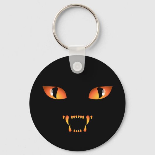 Sleutelhanger met zwarte kat, kat, halloween Sleut (Voorkant)
