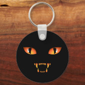 Sleutelhanger met zwarte kat, kat, halloween Sleut (Voorkant)