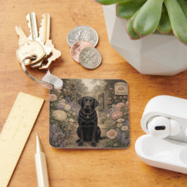 Sleutelhanger met zwarte Labrador van oma