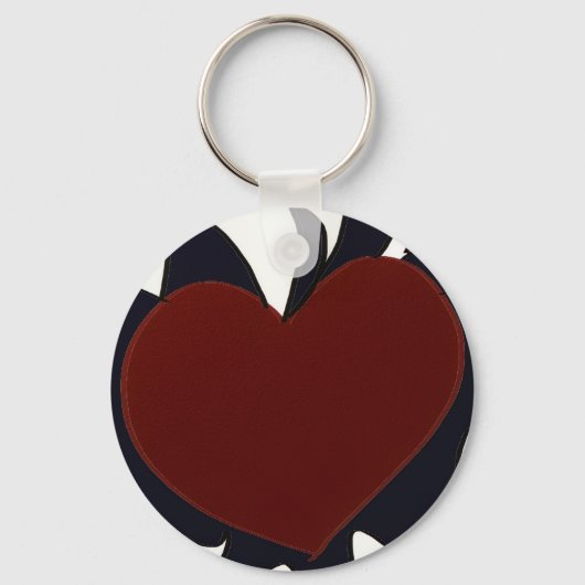 Sleutelhanger met Zwarte Vlammen Hart (Voorkant)