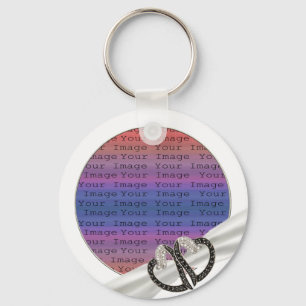 Sleutelhanger met zwarte & witte diamant