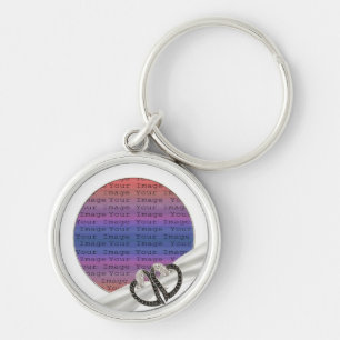 Sleutelhanger met zwarte & witte diamant