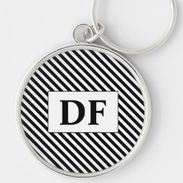Sleutelhanger met zwarte/witte strepen