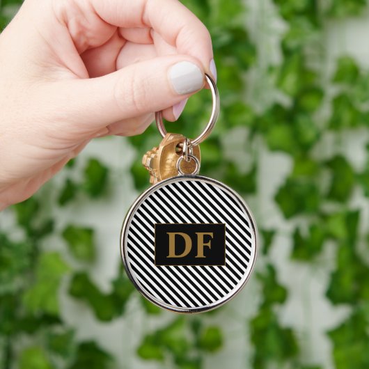 Sleutelhanger met zwarte/witte strepen (Hand)