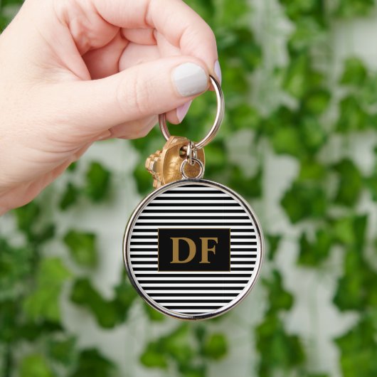 Sleutelhanger met zwarte/witte strepen (Hand)