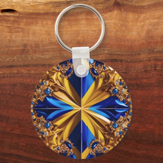 Sleutelhanger met Zweden Kleuren Design (Achterkant)