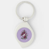 Sleutelhanger Metaal Boeket Viooltjes (Voorkant)