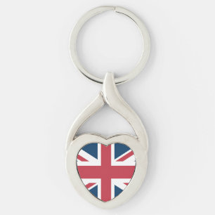 Sleutelhanger metaal met Union Jack vlag ontwerp.
