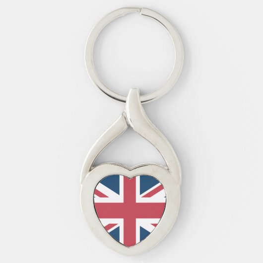 Sleutelhanger metaal met Union Jack vlag ontwerp. (Voorkant)