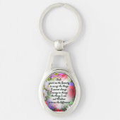 Sleutelhanger: Metaal: Serenity Prayer met Bouquet Sleutelhanger (Voorkant)