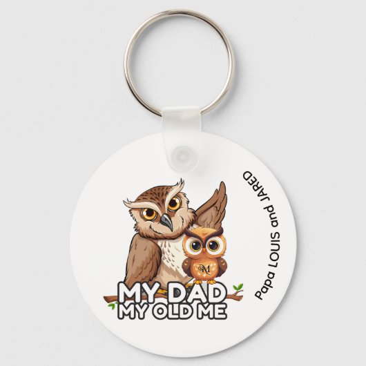 Sleutelhanger: Mijn vader Mijn oude ik (wit) Sleutelhanger (Voorkant)