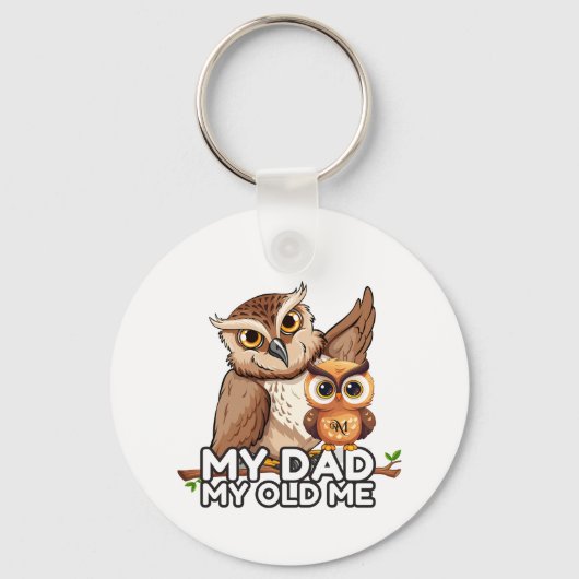 Sleutelhanger: Mijn vader Mijn oude ik (wit) Sleutelhanger (Achterkant)