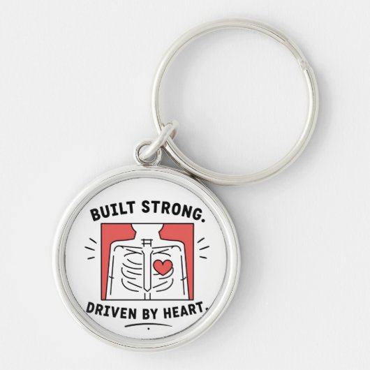 Sleutelhanger | Minimalistische anatomische hartvo (Voorkant)