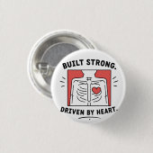 Sleutelhanger | Minimalistische anatomische hartvo Ronde Button 3,2 Cm (Voorkant /achterkant)