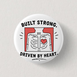 Sleutelhanger | Minimalistische anatomische hartvo Ronde Button 3,2 Cm