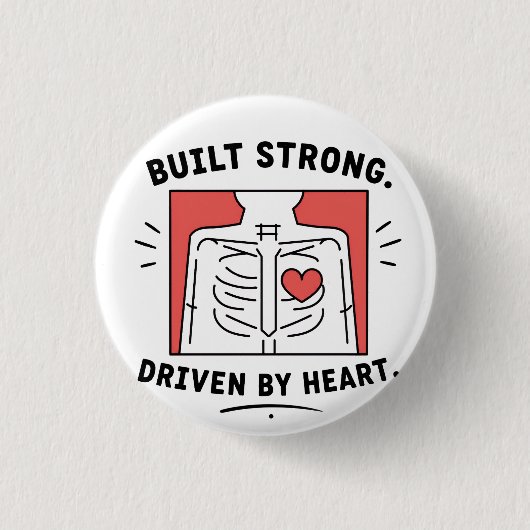 Sleutelhanger | Minimalistische anatomische hartvo Ronde Button 3,2 Cm (Voorkant)