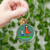 Sleutelhanger Moeder en Zoon Aangepaste Familieken (Hand)