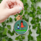 Sleutelhanger Moeder en Zoon Aangepaste Familieken (Hand)