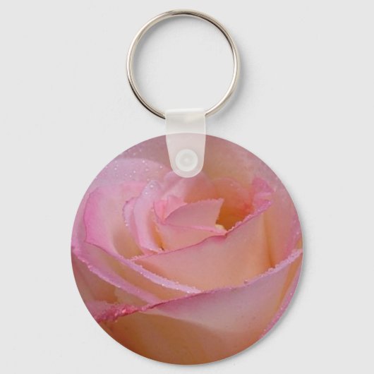 Sleutelhanger Mooie Roze Roos (Voorkant)