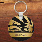 Sleutelhanger motorfiets biker gold (Voorkant)