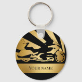 Sleutelhanger motorfiets biker gold (Achterkant)